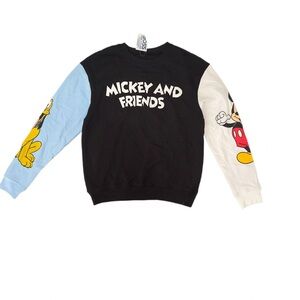 Disney Mickey and Friends Colorblock Sweatshirt Size S‎ NWT